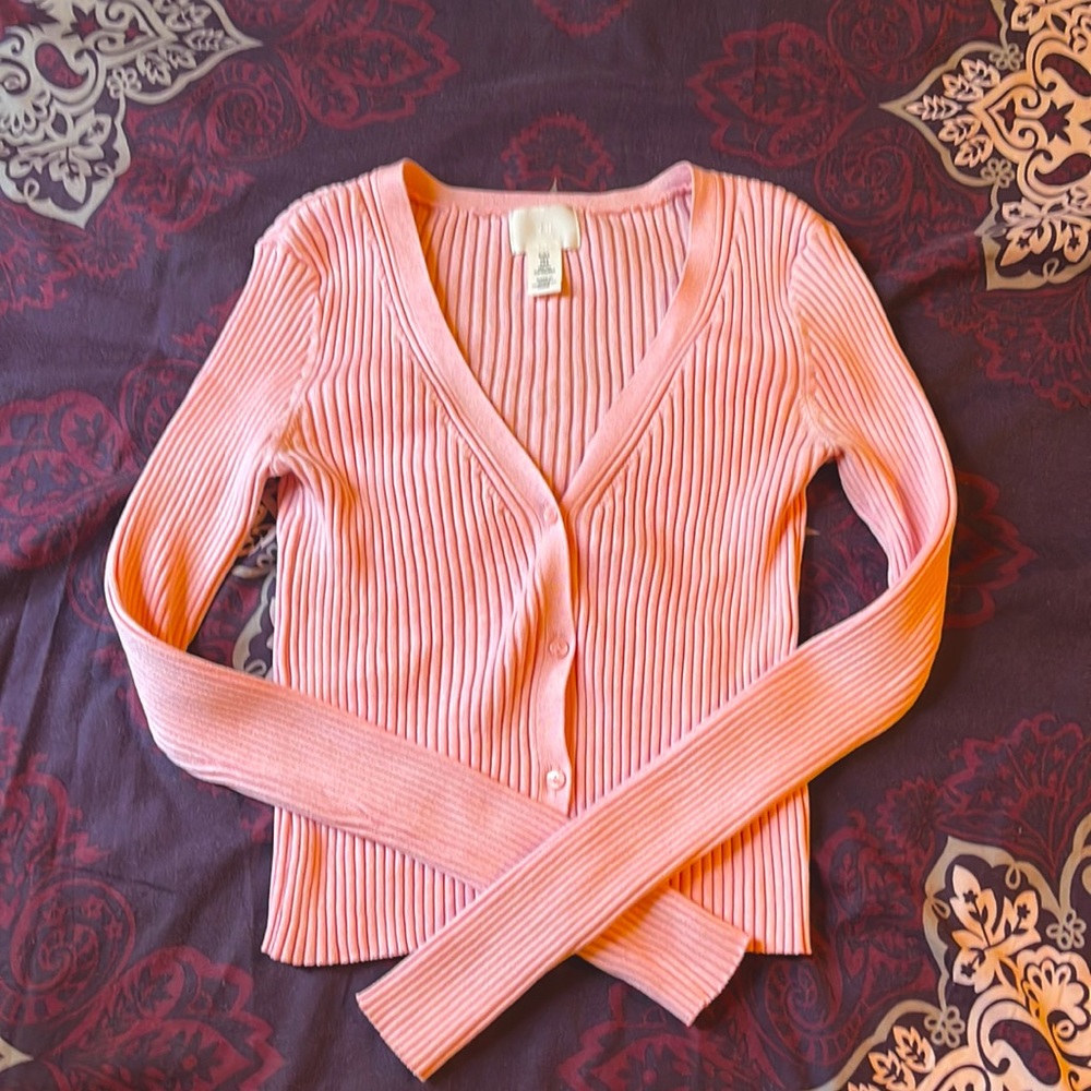 COPY - Short cardigan rib-knit viscose blend.